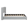 thumbnail image 5 of Full Size Platform Bed with Button Tufted Headboard, PU Upholstered Bed Frame with Metal Strips and Wooden Slat Support, Noise Free, No Box Spring Needed, Easy Assembly, Off White, 5 of 7