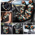 thumbnail image 2 of HUIACONG Southwestern Tribal Car Seat Covers Full Set 14 Pcs Washable Non-Slip Universal Auto Interior Decor with Steering Wheel Cover Seat Belt Pads Armrest Cover Headrest Covers, 2 of 7