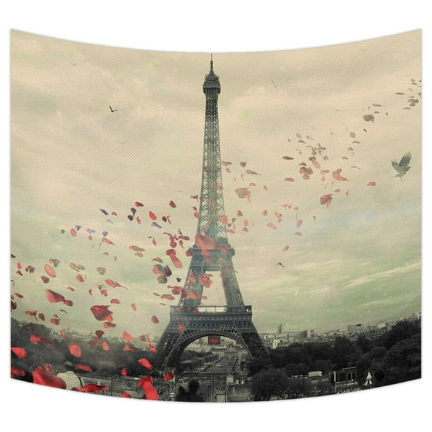 GCKG Eiffel Tower Tapestry,Frech Paris Eiffel Tower Love ...