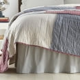 thumbnail image 2 of VHC Brands Hatteras Seersucker Ticking Striped Cotton Americana Split Corners Gathered Queen Bed Skirt, 60x80x16, Denim Blue, 2 of 6