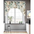 thumbnail image 3 of Green Brown Botanical Swag Valance for Windows 56'' x 36'', Farmhouse Eucalyptus Leaves Rustic Light Filtering Kitchen Curtains Valances for Bathroom/Living Room/Bedroom/Café, Rod Pocket Curtain, 3 of 6