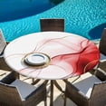 thumbnail image 5 of Marble Red Round Tablecloth 36-44 Inch Round Fitted Table Cloth with Elastic Edge, Gold White Modern Gradient Ocean Wavy Ripple Waterproof Table Cover Protector for Outdoor Picnic Party Dining, 5 of 6