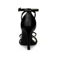 thumbnail image 2 of BLISSFUL STEP Women's Rhines Knot Strap Stiletto Heels Sandals Black 7, 2 of 7