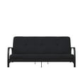 Caddie 6Inch Futon Mattress with Tufted Cover and Recycled Polyester Fill, Full, Black Linen