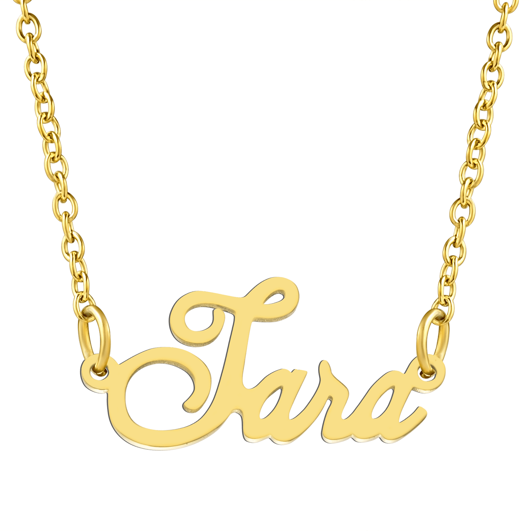 KISPER 18K Gold Plated Stainless Steel Personalized Name Pendant Necklace,  Sara - Walmart.com