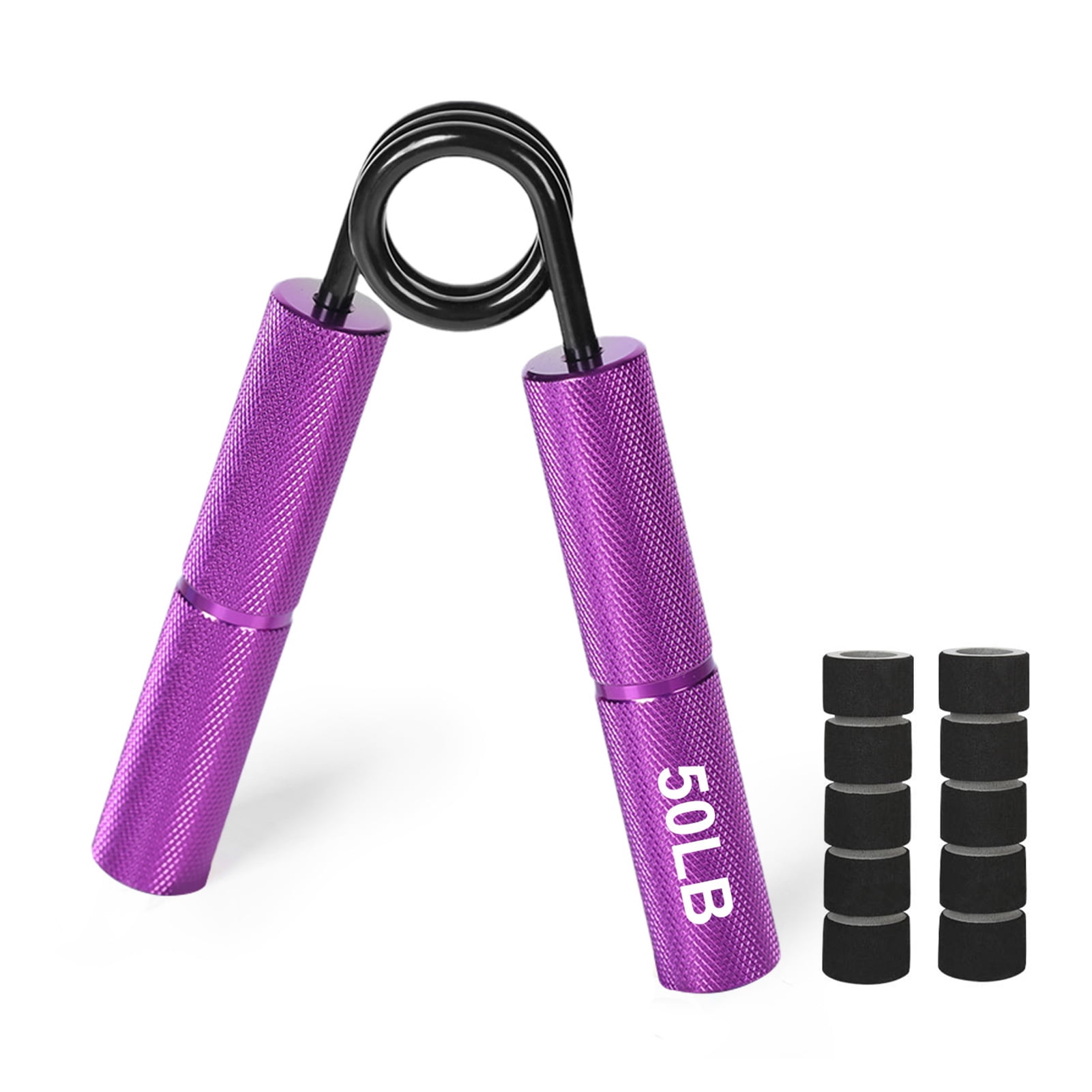 Opolski Grip Strength Trainer Ergonomic Design Non-slip 200LB Resistance Muscle Recovery Compact Size Heavy-Duty Hand Gripper Finger Forearm Trainer for Men Purple