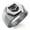 Silver, variant on Stainless Steel Antlers Fortitude Coat of Arms Shield Engraved Hexagon Crest Flat Top Biker Style Polished Ring