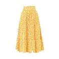 thumbnail image 4 of Floral Maxi Skirt for Women Tiered Elastic High Skirts Vacation A-Line Flowy Swing Long Skirts, 4 of 8