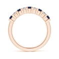 thumbnail image 2 of ANGARA Natural Blue Sapphire and Diamond Semi Eternity Wedding Ring in 14K Rose Gold for Women (Size-2.6mm) | September Birthstone, Anniversary, Jewelry Gift for Women | Natural Blue Sapphire Ring, 2 of 10