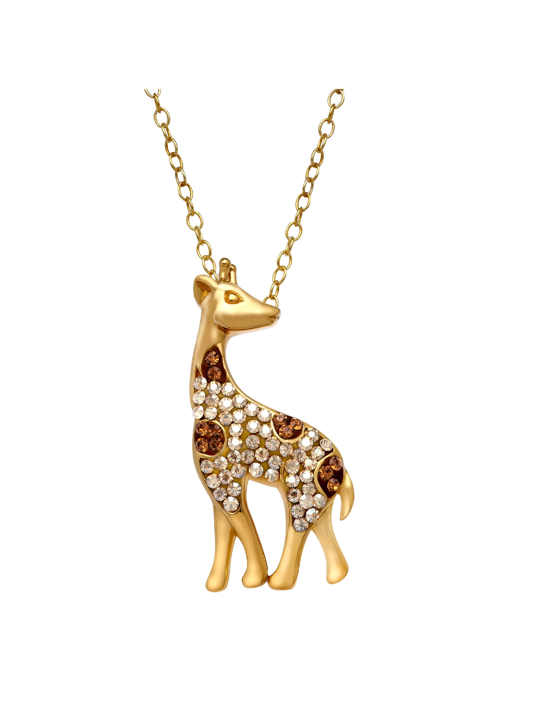 Crystaluxe - Women's Crystaluxe Giraffe Pendant Necklace with Swarovski