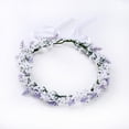 thumbnail image 2 of Corona de flores - Corona de flores - Corona de lavanda - Diadema de novia - Para mujer - Boda - Fiesta de cumpleaños - Accesorios (Morado claro/Blanco), 2 of 5