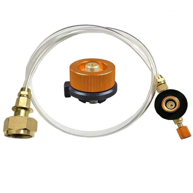 Toystoory Adaptador de estufa de con función de apagado automático conector de tanque de Camping a prueba de fugas manguera adaptadora de Kits de desorden para acampar