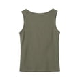 thumbnail image 3 of Womens Sleeveless Crewneck Ribbed Tank Tops Casual Basic Summer Top Slim Fitted Racerback Shirts Green XL, 3 of 5
