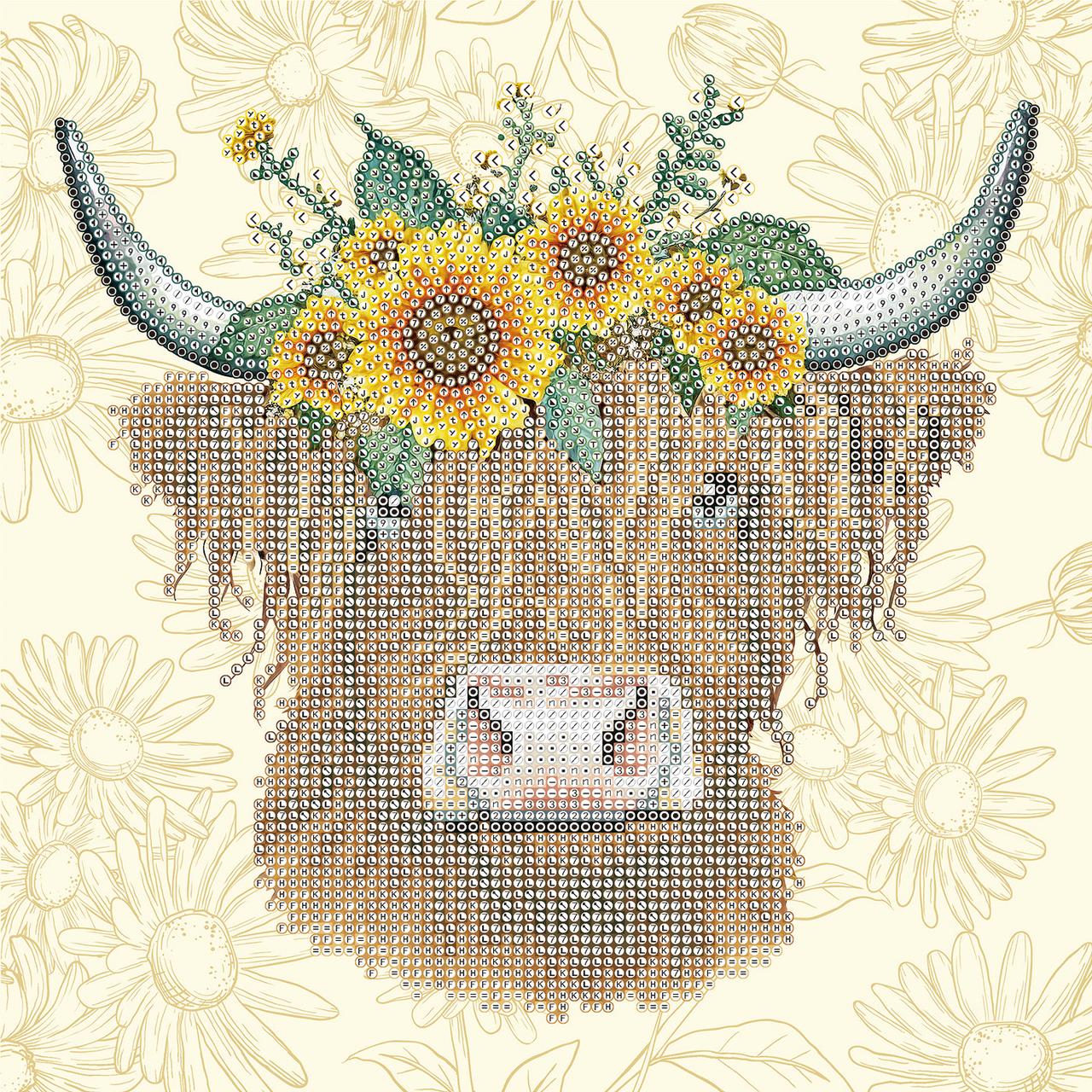 Diamond Dotz Sunflower Cow Diamond Painting Kit photo 2