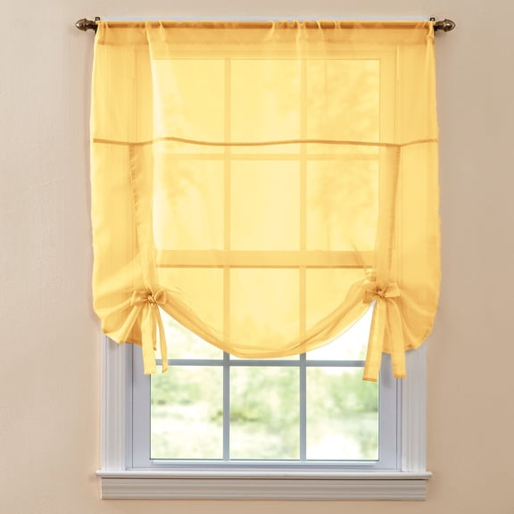 BrylaneHome BH Studio Sheer Voile Tie-Up Shade
