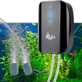 thumbnail image 1 of AQQA Aquarium Air Pump, 5 Watt Ultra Quiet Rechargeable Oxygen Pump with 2 Air Atones and 2 Hoses for 1-160 Gallon Fish Tank, Dual Outlets, Black, 1 of 7