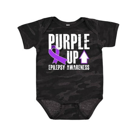

Inktastic Purple Up Epilepsy Awareness with Purple Ribbon White Text Gift Baby Boy or Baby Girl Bodysuit