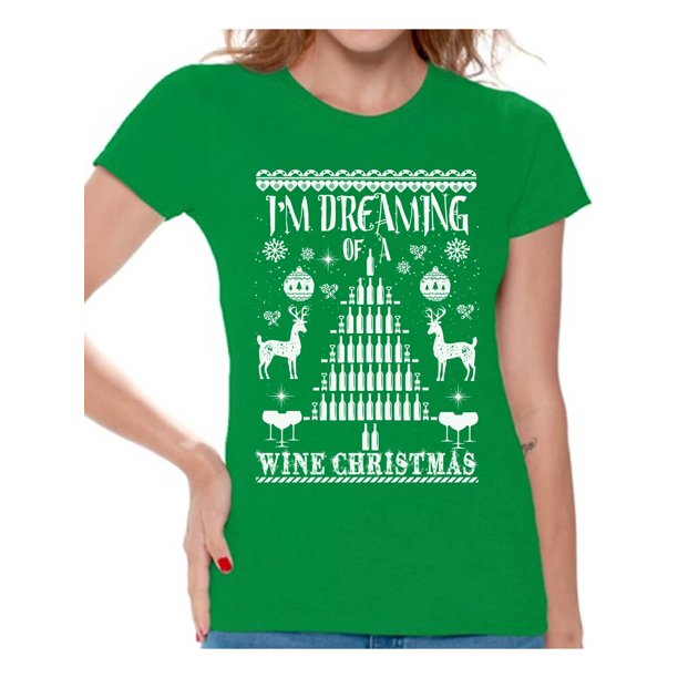 im dreaming of a wine christmas shirt