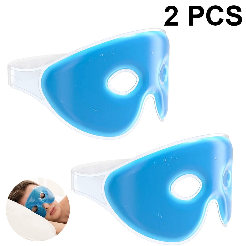 2 Pieces Gel Bead Eye Mask, Hot/ Cold Sleep Eye Mask Pink and Blue Reusable Gel Frozen Eye Mask