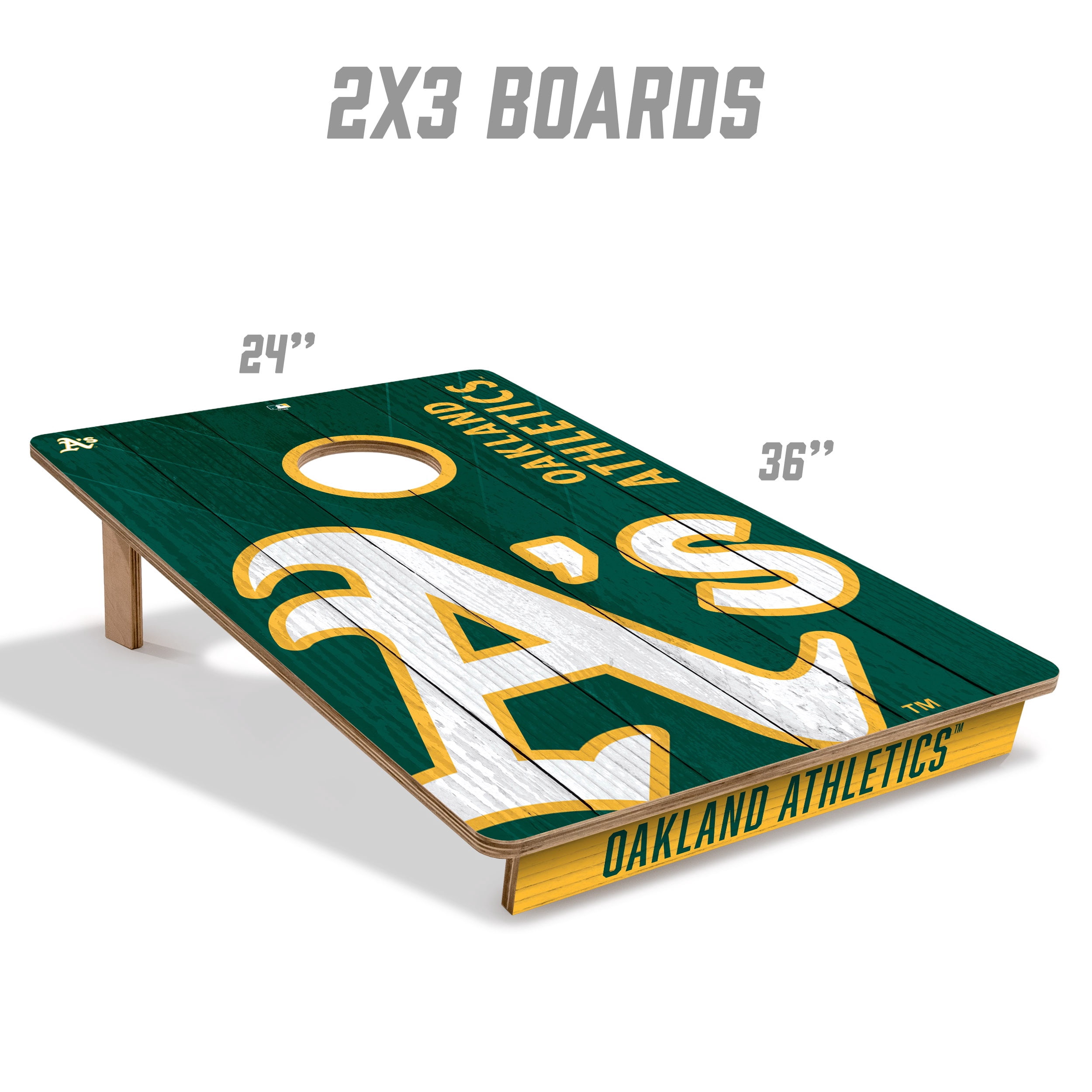 YouTheFan MLB Oakland Athletics 2' x 3' Cornhole Game