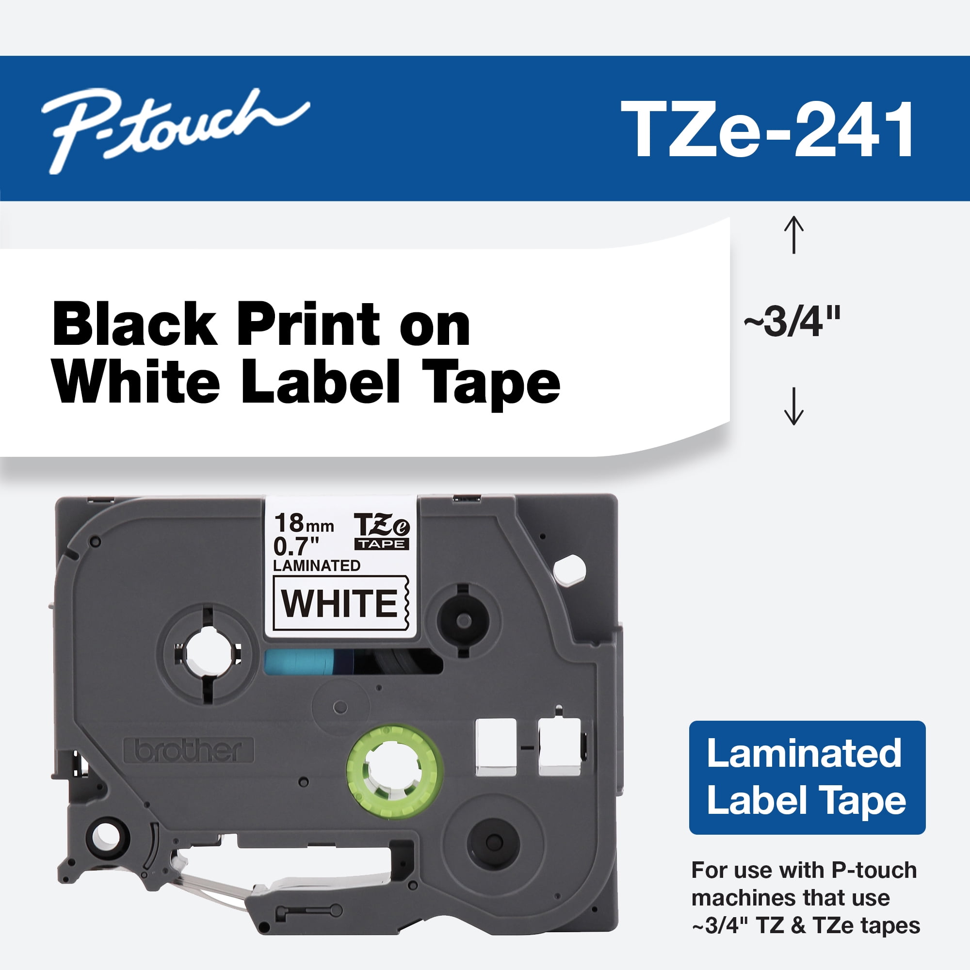 Compatible with Brother TZ-251 TZ251 TZ-251 P-Touch Black On White Label Tape 24
