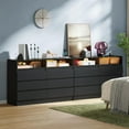 thumbnail image 2 of Garvee 6 Drawer Double Dresser with Power Outlet, Accent Chests of Drawers with LED Light, Modern White Storage Dresser with Charging Station, 2 of 8