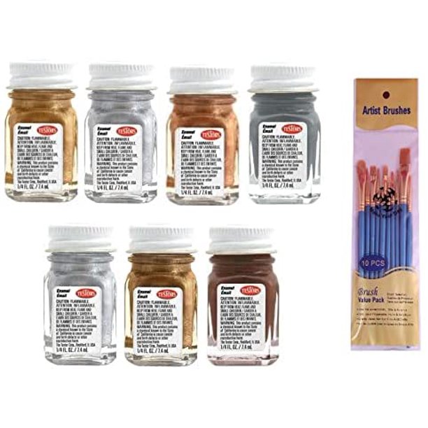 Testors Metal Color Enamel Paint Variety, Gloss Gold, Gloss Silver