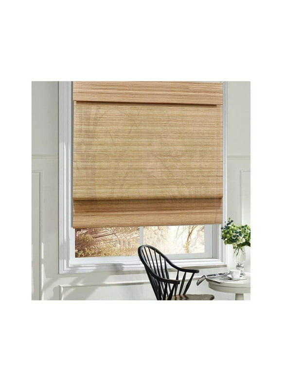 CodYinFI Wood Window Shades, Lined Blackout Bamboo Shades Blinds, Easy Installation for Home and Garden, Pattern 6