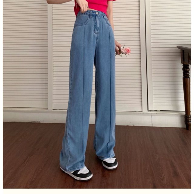 Pantalones vaqueros estilo coreano para mujer, nuevos pantalones vaqueros Retro de nicho con piernas anchas para moda urbana informal, pantalones largos de moda de cintura alta