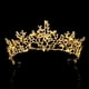 thumbnail image 2 of EeaseMX Frcolor - 1 pieza de tocado de novia, tiara barroca con libélula dorada y cristales de imitación, tiara de boda vintage, corona de reina para boda, cumpleaños, fiesta (dorada), 2 of 7