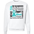 thumbnail image 2 of Inktastic Ovarian Cancer I Wear Teal Ribbon Tribute Adult Sweatshirt, 2 of 4