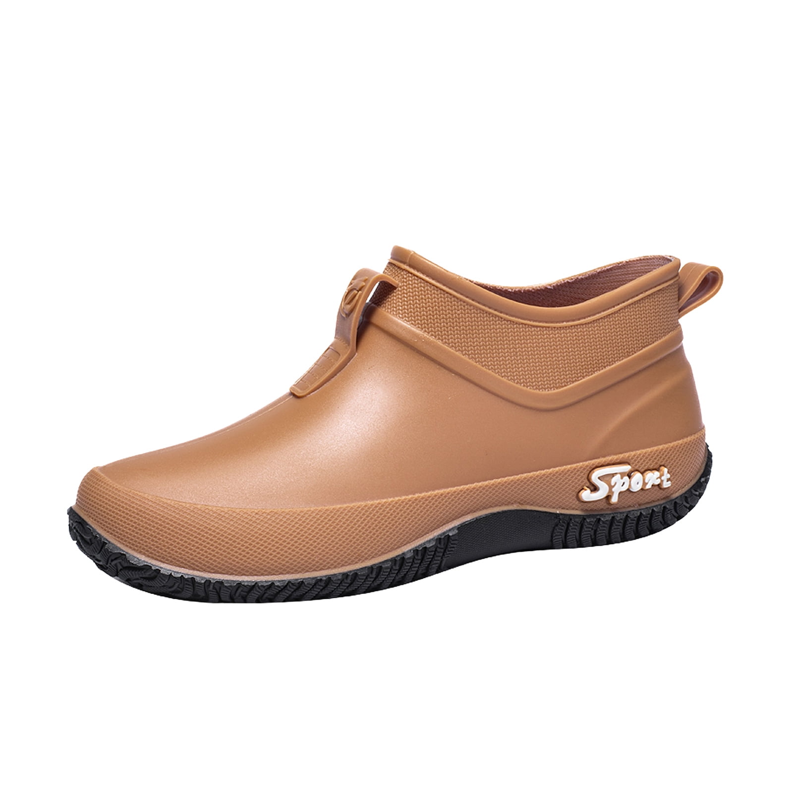 Chenyee Slip On Rubber Rain Boots for Women Non Slip Water-proof Garden Shoes Short Ankle Booties