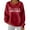 Red, variant on Women's Christmas Print Hooded Long-Sleeved Crew Neck Sweatshirt with Fluted Stitching and Pullover