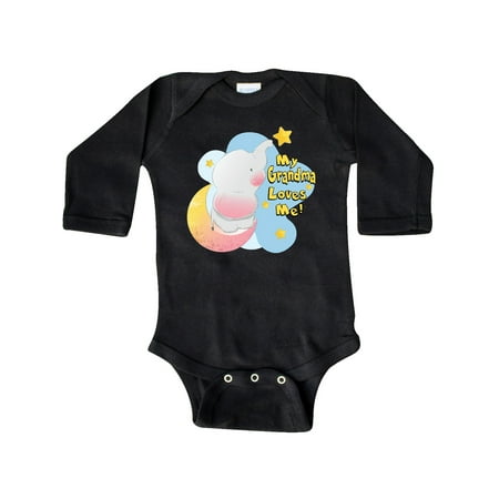 

Inktastic My Grandma Loves Me Gift Baby Boy or Baby Girl Long Sleeve Bodysuit