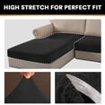 thumbnail image 5 of Eurhowing 4-Piece Velvet Sectional Sofa Covers for L-Shaped Chaise Lounge Couches, Stretch Soft Non-Slip Separate Slipcovers, 3 Seater & 1 Chaise Protectors, Black, 5 of 8