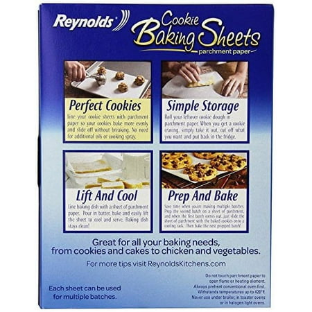 Reynolds Cookie Baking Sheets Non-stick Parchment Paper, 12in X 16in 4 Count(pack of 4)total 16