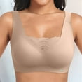 thumbnail image 4 of Sujetador sin aros con copa completa y relleno para mujer - Bustier sin aros con sujeción - Sujetador cómodo y transpirable con estructura en forma de W, 4 of 6