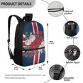 thumbnail image 5 of Uourmeti British Rose Union Adjustable Comfort Straps Backpack for School Outdoor, Smooth Zipper Large Capacity School Backpack Lightweight Student Bookbag, 5 of 6