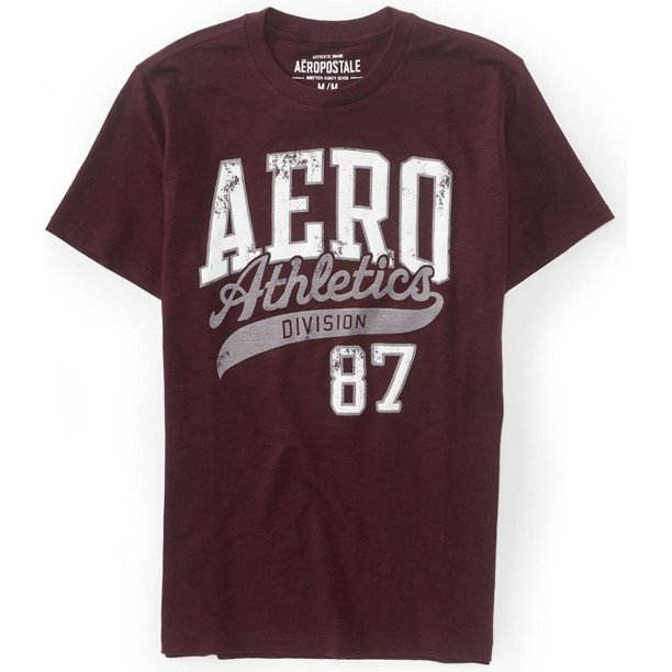 Aeropostale Aero Athletics Puff Paint Graphic Camiseta para Hombre, Rojo, X-Large Aeropostale Camiseta gráfica