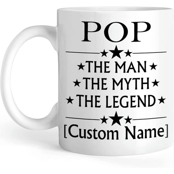 Personalized Coffee Mugs Man Myth Legend Customized Novelty Cup Name Custom Hot Cold Cocoa Ceramic Mug Travel Home Office Gifts Birthday Christmas Easter Wedding Anniversary Father Day