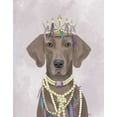 thumbnail image 2 of Fab Funky 12x14 Black Ornate Wood Framed with Double Matting Museum Art Print Titled - Weimaraner with Tiara, 2 of 4