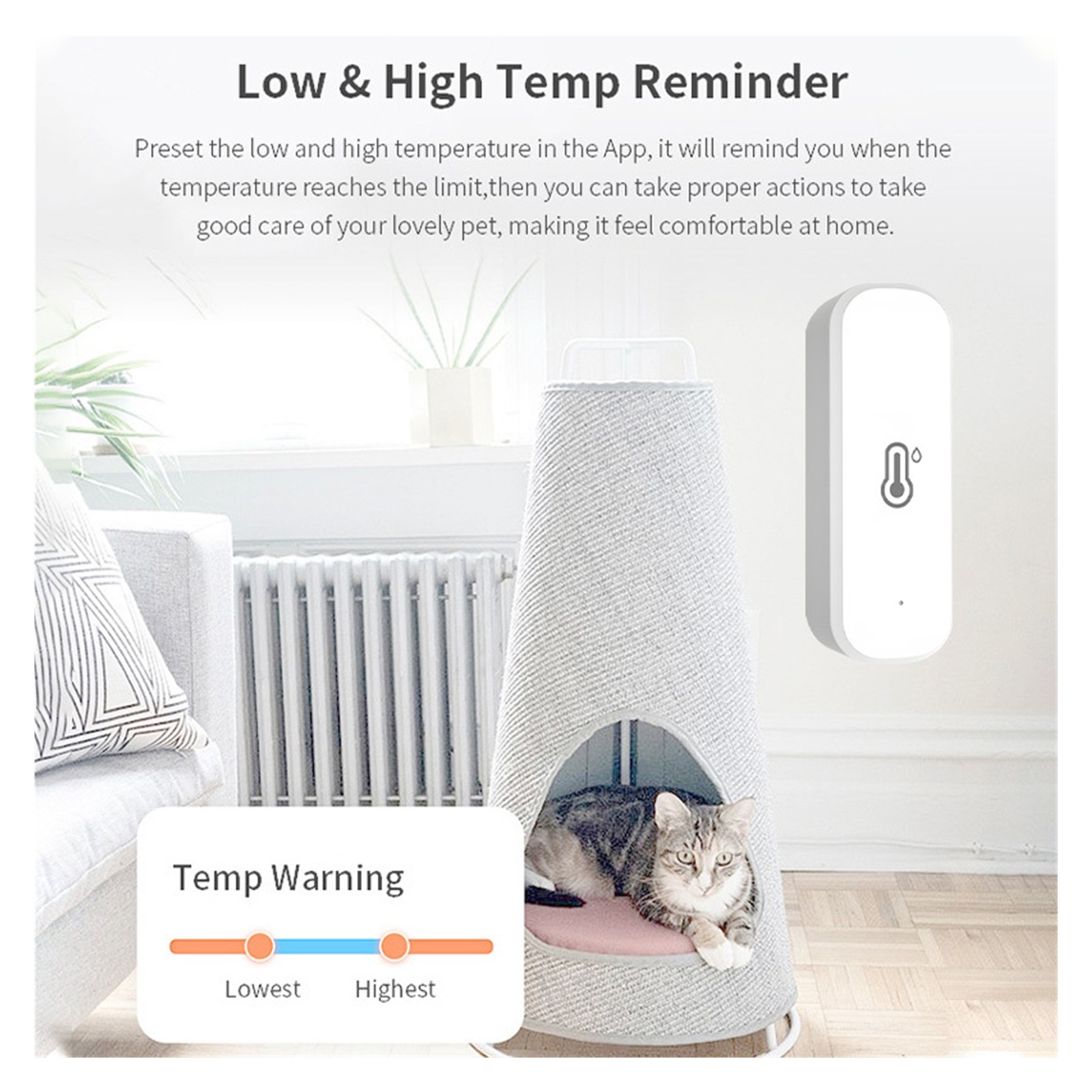 Smart Home Temperature and Humidity Sensor WiFi Indoor Thermometer Monitor Works ,Fast Response