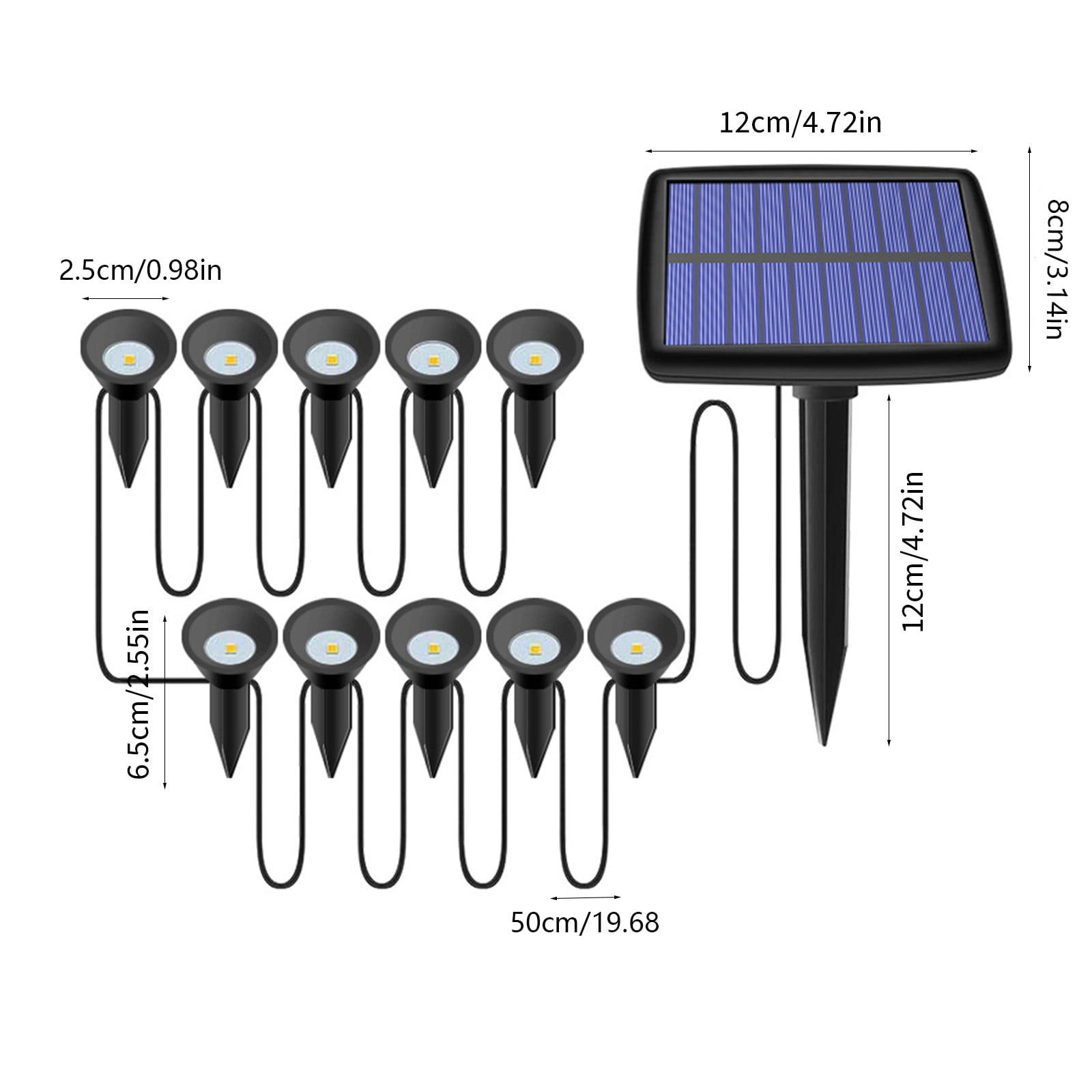 Asxite Solar Lights Outdoor, Outdoor Home Garden Lawns Easy To Arrangement ABS A Solar Panel With Multiple Lights To Lead The Way Warm Light Solar Garden Lights