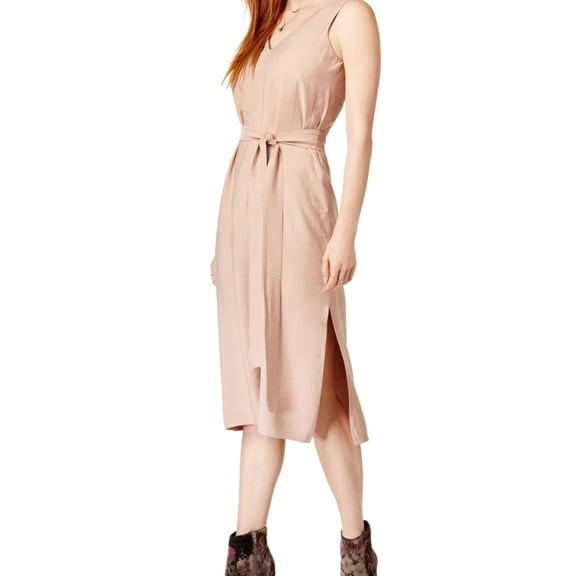 JOA Womens Double-V Side Slit Casual Dress