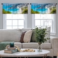 thumbnail image 4 of LALILO Kitchen Curtain Valance Beach Beach Beautiful Beauty Rod Pocket Window Curtain 52"x 18" Set of 2, 4 of 5