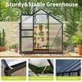 thumbnail image 6 of 6×8FT Polycarbonate Greenhouse for Outdoors, Large Walk in Green House Kit and Winter Garden Planting, Enhanced Aluminum Green Houses for Outside to Protect Vegetables or Plants, 6 of 8