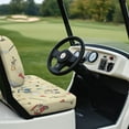 thumbnail image 4 of Psesaysky Front and Back Seat Cover Universal Fit for Club Car Precedent Golf Cart Cartoon Print Breathable Golf Cart Bench Seat Covers for Women Men Washable, 4 of 8