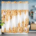 thumbnail image 6 of No Hook Yellow Wisteria Shower Curtain with Snap in Liner Set, Sprinng Summer Pastoral Botanical Waterproof Fabric Bathroom Curtains with See Through Top Window, Hotel Style Standard 72 x 72 Inch, 6 of 9