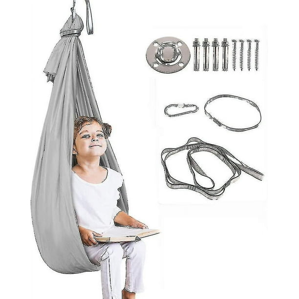 Columpio sensorial terapéutico para niños con necesidades especiales, hamaca ajustable para niños con autismo, TDAH, Aspergers, integración sensorial (hardware incluido)