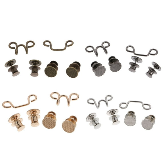 FELTECHELECTR 4 Sets Waist Extender Button for Jeans in Black Bronze Gold Silver for Women